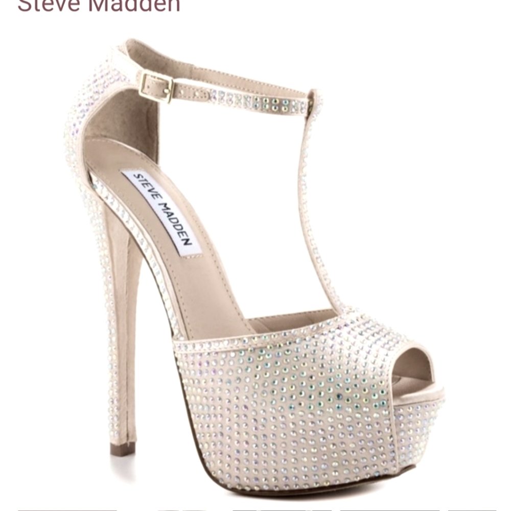 Steve madden angelina rhinestone heels size 8
